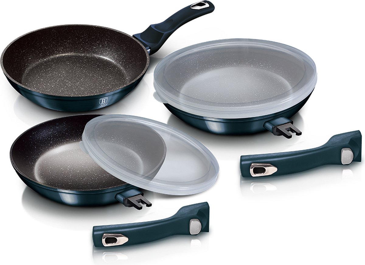 Berlinger Haus 7056 - Pannenset met afneembare handvaten - Aquamarina collectie