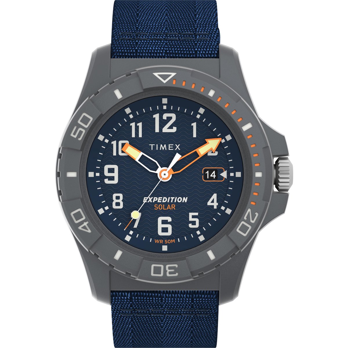 Timex Expedition North Freedive Ocean Recycled Fabric Quartz Analog Watch Case: 100% Recycled Material | Armband: 100% Recycled Material 46 TW2V40300YH