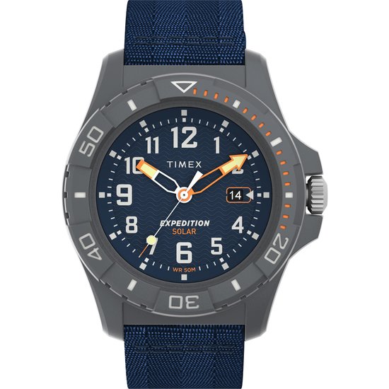 Timex Freedive Ocean TW2V40300 Horloge - Textiel - Blauw - Ø 45 mm