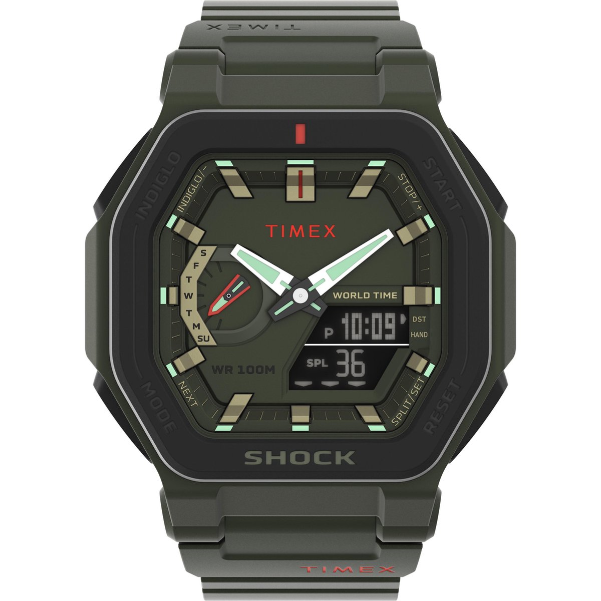Timex Command Encounter TW2V35400 Horloge - Kunststof - Groen - Ø 45 mm