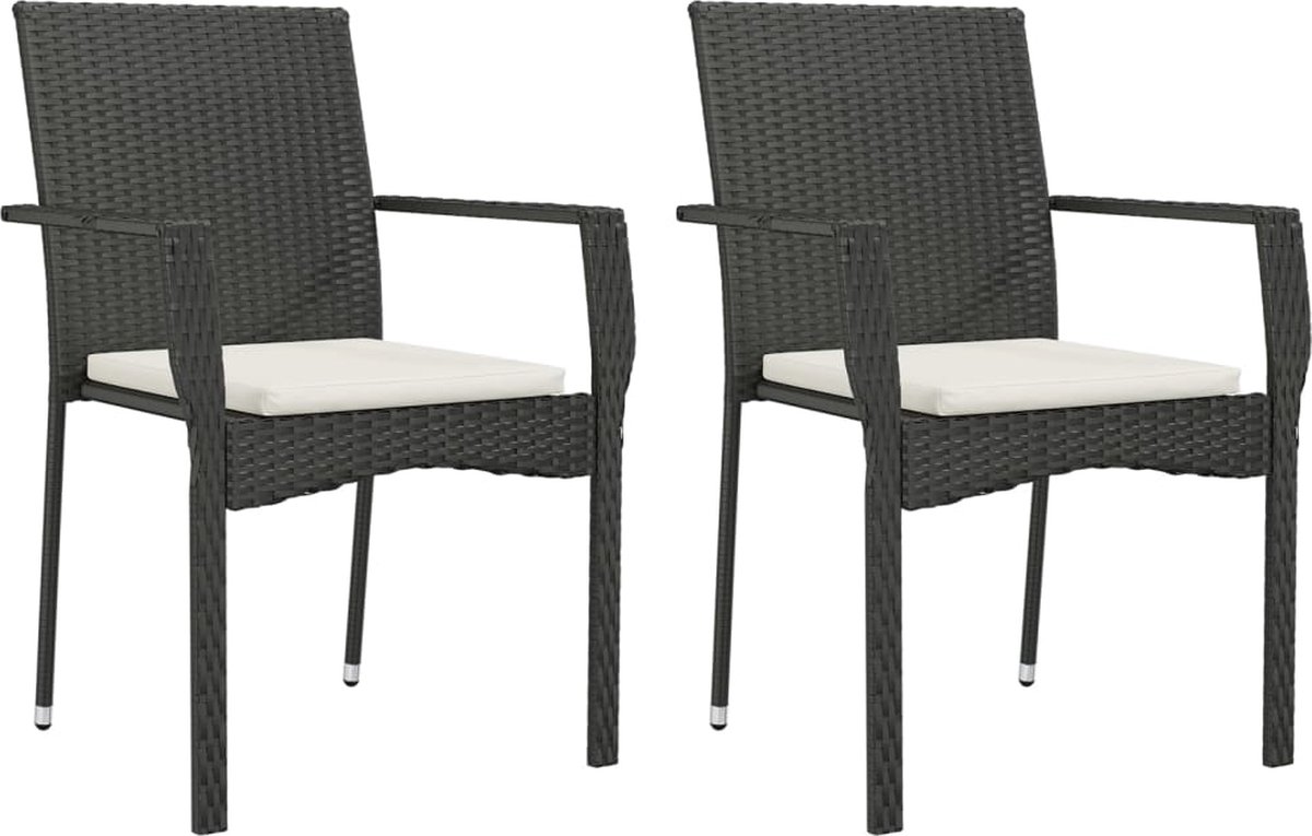 Vidaxl Tuinstoel 2 Zwart Buitenstoel
