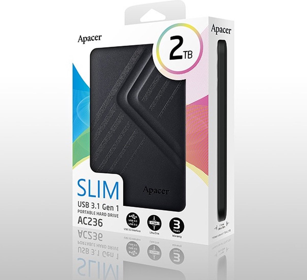 Apacer AC236 Portable - Externe harde schijf - 2TB - Black
