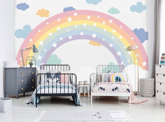 WallArena - Vlies Fotobehang Wolken, 368 x 254 cm - Fotobehang - Behang - voor Woonkamer Slaapkamer - Vliesbehang Wandbehang Behang 3D Effect - incl. Lijm - Hemel