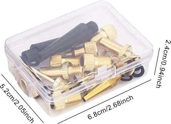 Ventiel adapters set 15 stuks / Fiets Ventieladapters / Verloopnippels / Ventiel / Balnaalden / Fietsband oppompen / Voetbal / Ballenpomp verloopstuk / Autoband / Zwemband / Luchtbed / Bal Pomp Naald / Tire Inflator Adapters Set / Universeel — afbeelding 5