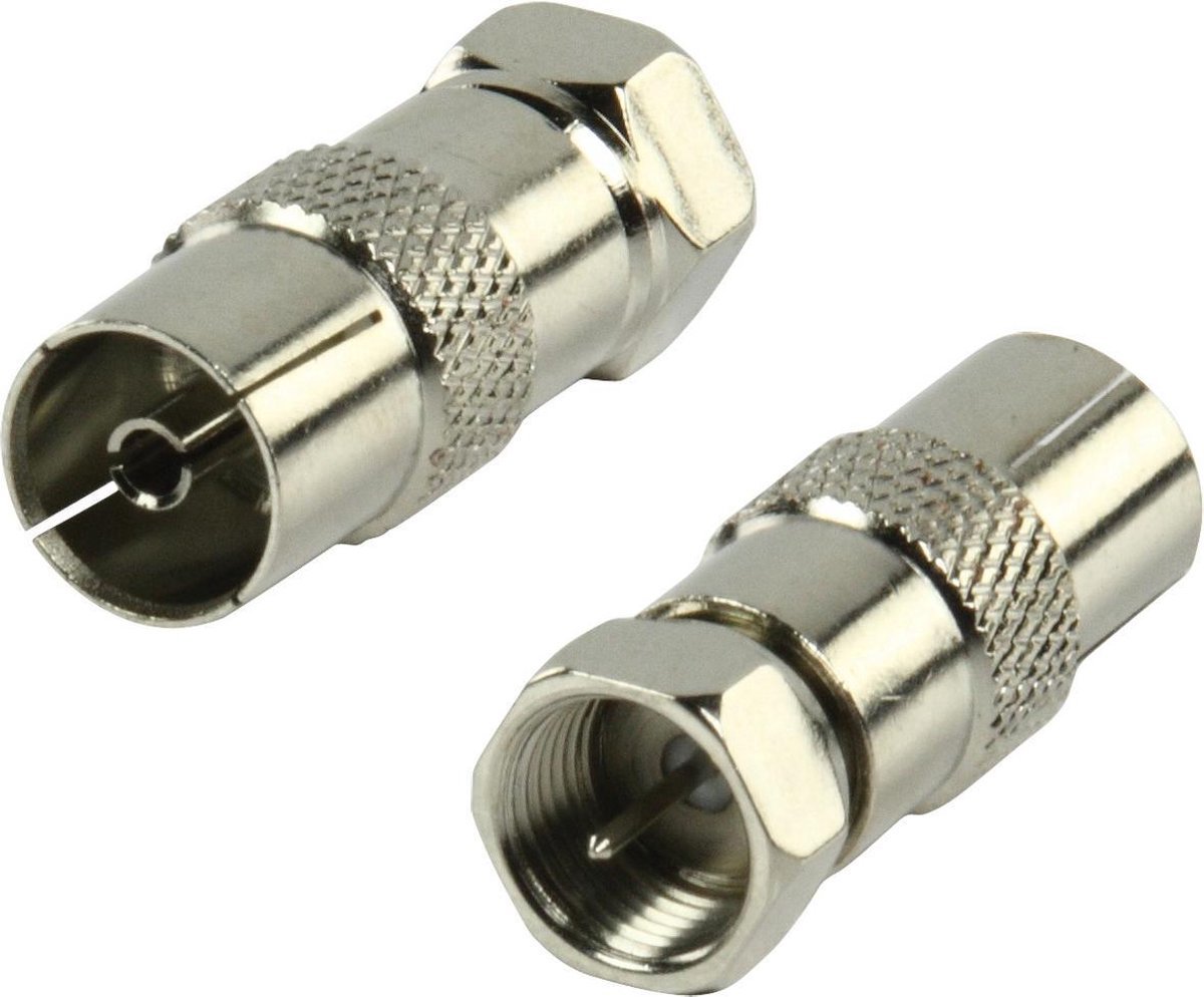 JMS® IEC FM / F-Adapter * Verloop Van F-Connector Male Naar Coax Female *
