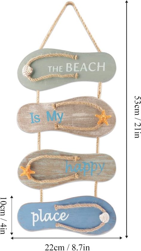 Nautische strand slipper decoratie slipper muur ornament hangende schoen slippers decoratie, wanddecoratie deur hangende ornament strand thema wooncultuur, grijs, blauw