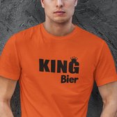 King Bier Koningsdag T-shirt- oranje Shirt-heren oranje shirt. Maat 3XL