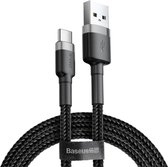 Bol.com Baseus Gevlochten USB Type C Kabel 2 Meter 2A Zwart Grijs aanbieding