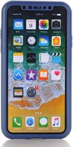 Apple iPhone XS Full Cover Hard Case met Tempered Glass Blauw
