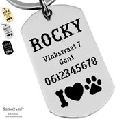 Titanium Hondenpenning ID tag inclusief 2 kanten graveren | Luxe hondenpenning met naam 21x36 mm