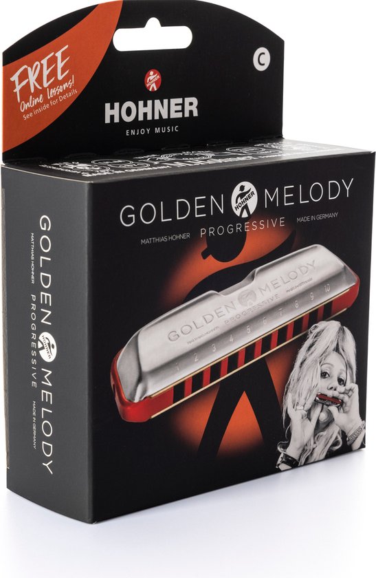 Hohner Golden Melody Progressive harmonica diatonique en Sol (G)