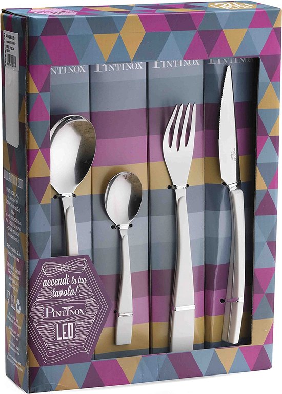 Excelsa Italiaans Design 24-delige Bestekset Kimono Met Kunststof Handvatten Kleurrijk En Vaatwasmachinebestendig 1074903818