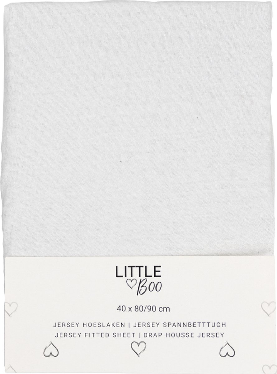 Hoeslaken Wieg Little Boo Uni White 40x80/90