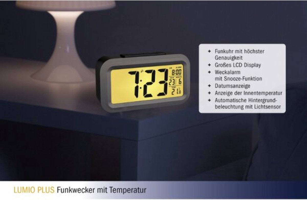 TFA Dostmann 60.1000.01 Alarm Clock Quartz Chrome Alarm Times: 1