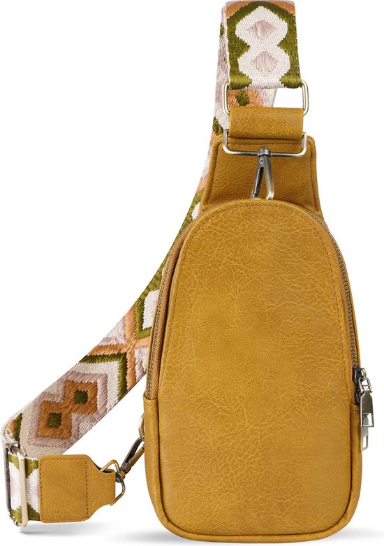 YONO Crossbody Bag Azteca Design - Sac à bandoulière - Sac à bandoulière - Sac à dos antivol - Femme - Marron clair