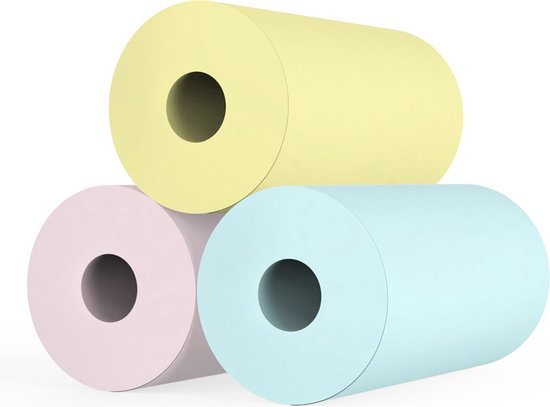 Temerity bedrag vals 3 Sticker Rollen- Gekleurd papier- Fotopapier rollen- Label papier rollen -  Voor Mini... | bol.com