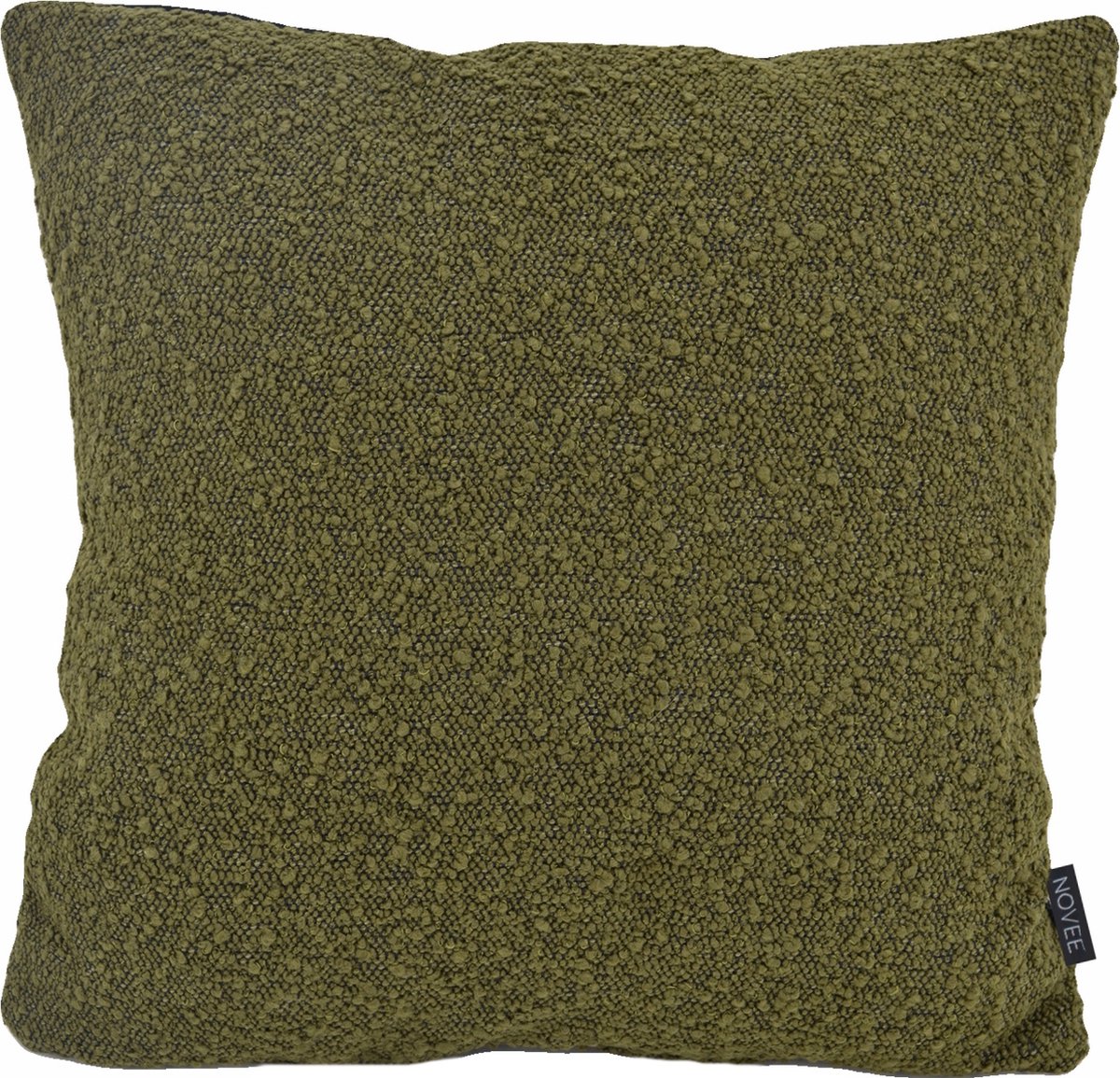 NOVÉE Velvet Boucle Groen/Zwart | Kussenhoes | 45 x 45 cm | Polyester