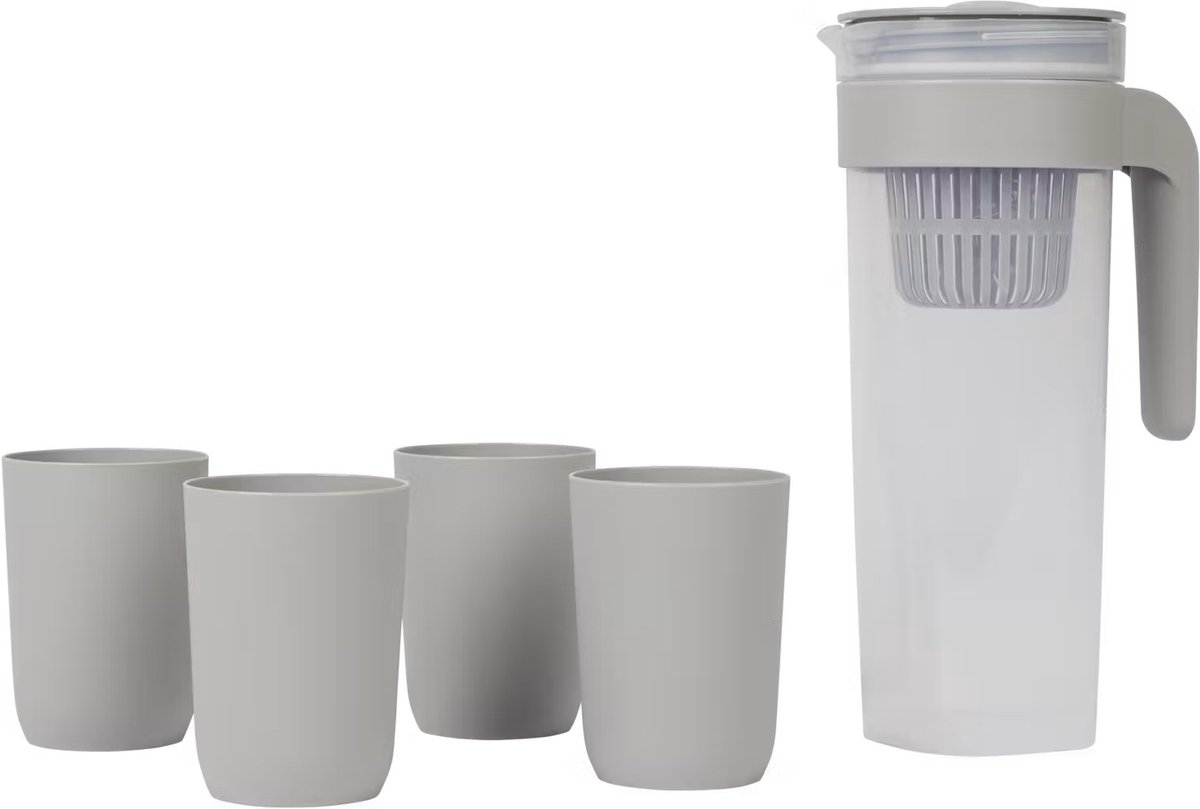 Kan met filter en 4 drinkbekers