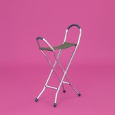Wandelstokstoeltje in aluminium met stoffen zitting 58,5 cm