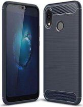 Huawei P20 Lite Geborsteld TPU Hoesje Blauw