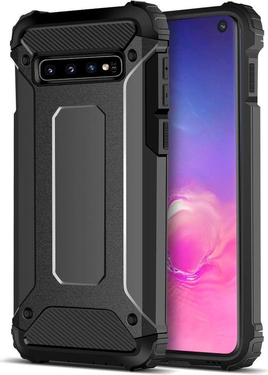 Hoesje Geschikt voor Samsung Galaxy S10 | Shock Proof | Hybride Back Cover | Beschermhoes | Schokbestendig | Extra bescherming | Zwart