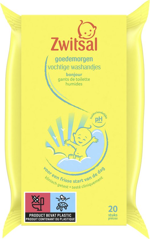 Zwitsal Goedemorgen Baby Vochtige Washandjes - 20 Stuks