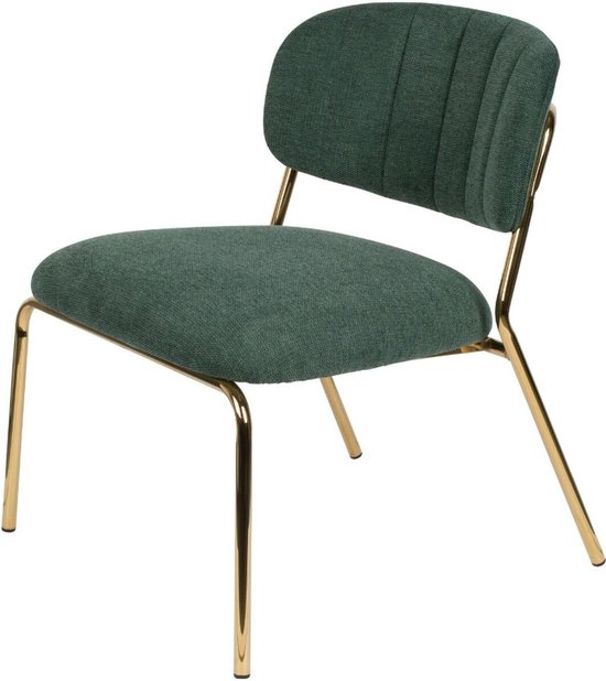 Viken fauteuil donkergroen/goud (Set van 2)