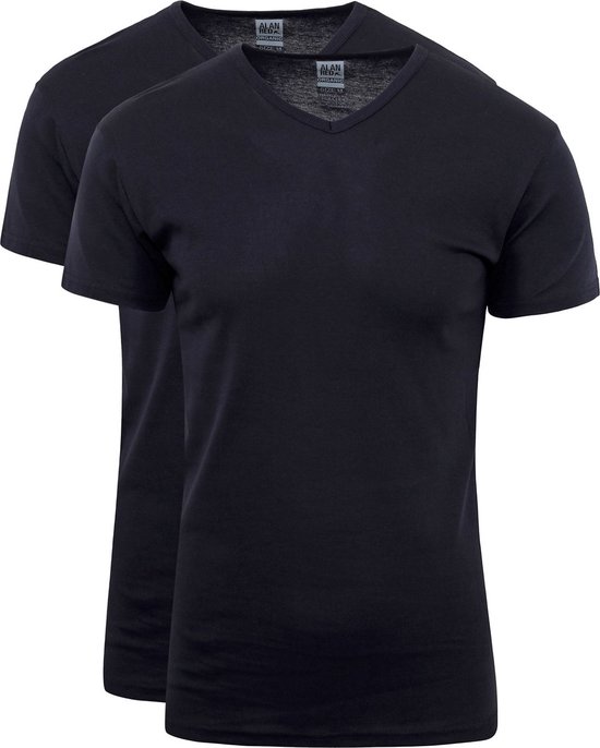 Alan Red - Vancouver T-shirt V-Hals Navy 2-Pack - Heren - Maat M - Slim-fit