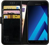 Rosso Element Book Case Wallet Hoesje Geschikt voor Samsung Galaxy A3 (2017) | Portemonnee | 3 Pasjes | Magneetsluiting | Stand Functie | Zwart