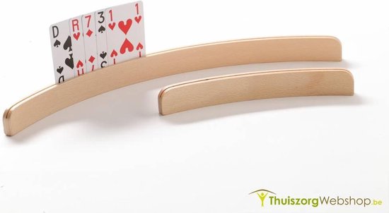 Thumbnail van een extra afbeelding van het spel Luxe houten speelkaartenhouder Groot 51 cm