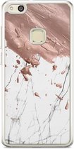 Casimoda® hoesje - Geschikt voor Huawei P10 Lite - Marble Splash - Siliconen/TPU - Soft Case - Bruin/beige - Marmer