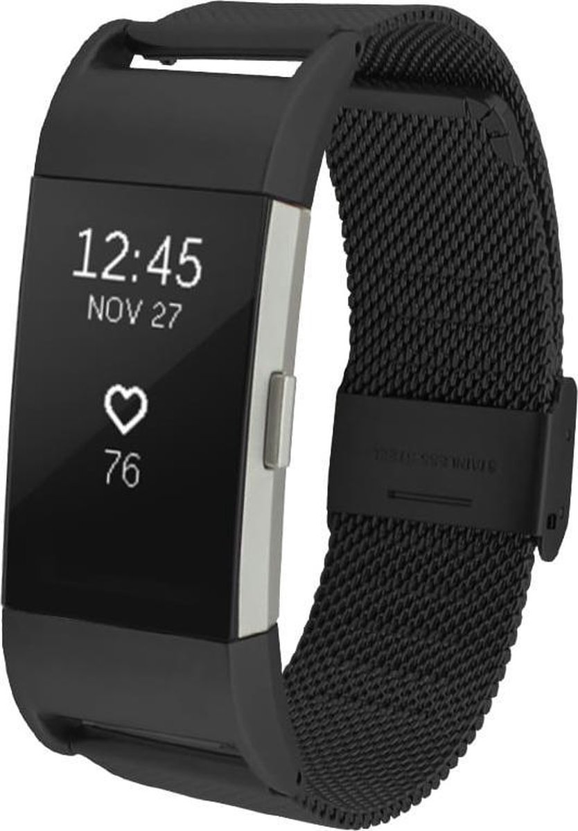 watchbands-shop.nl RVS bandje - Fitbit Charge 2 - Zwart