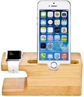 2 in 1 bamboe Apple Watch Standaard / Iphone houder voor Apple Watch/ iPhone 6 / 6 Plus /6s / 6s Plus /7 / 8 / 8 plus / Iphone X