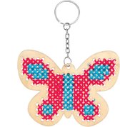 Vlinder vorm sleutelhanger borduursets van hout - borduren - vlinder - sleutelhanger - moederdag - liefde - vaderdag - verjaardag - cadeautje