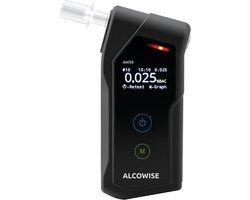 Alcowise - AW50BT - alcoholtester met nauwkeurige premium fuelcell sensor en actieve- en passieve testmodus