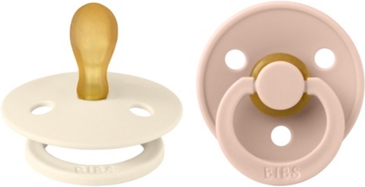 Goedkoopste BIBS - Colour Fopspeen - Symmetrisch - Maat 2 - Ivory/Blush - Duopack