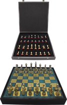 Manopoulos - Échiquier fait main avec système de rangement - Pièces d'échecs en métal - Édition de Luxe - Jeu d'échecs - Jeu d'échecs - Echecs - Chess