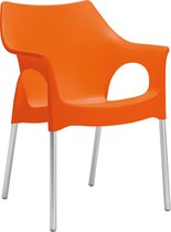 S•CAB OLA designstoel kantinestoel, bijzetstoel, tuinstoel. Italiaans design voor binnen en buiten! Verpakt per 4 stuks,. Kleur oranje!
