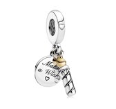 Fler® | Bedel | Past op populaire bedel armbanden (standaard-3mm) | armbandbedel | Verjaardag charm | Twee kleurige verjaardagskaars bedel | Make a wish | HangBedel Charm | 925 Sterling Zilver | Emaille goud | Cadeau | Valentijn kado