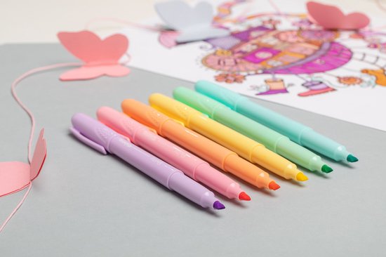 YISAN Pastel aesthetic highlighters, soft chisel tip bible highlighter pens no bleeding through assorted 8 colors for journaling, stationary supplies, 70245