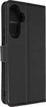 Geschikt voor Samsung Galaxy A54 5G Hoesje Video Support Litchi Kunstleer Portemonnee zwart