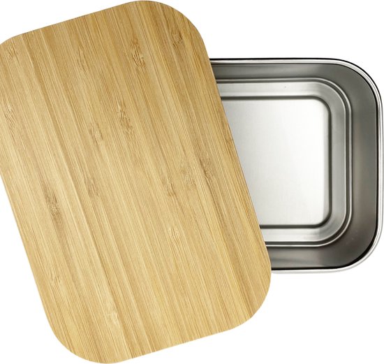 Smikkels - Boîte à pain Lunchbox en acier inoxydable - 900ml - Blanc doux