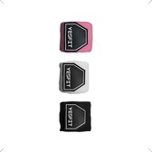 YESFIT - Bandages boksen & kickboksen - Set van 3 paar - Bandage kleur : roze, wit, zwart