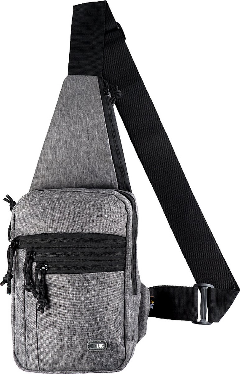 RAMBUX® M-Tac - Tactical Schoudertas - Grijs - Chest Bag - Holster Tas - 600D Polyester - Verstelbaar Volume & 5 Compartimenten