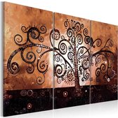 Schilderij - Chocolade magie , boom , 3 luik