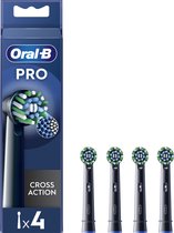 Oral-B Pro - Cross Action - Opzetborstels - Met CleanMaximiser Technologie - Zwart - 4 Stuks