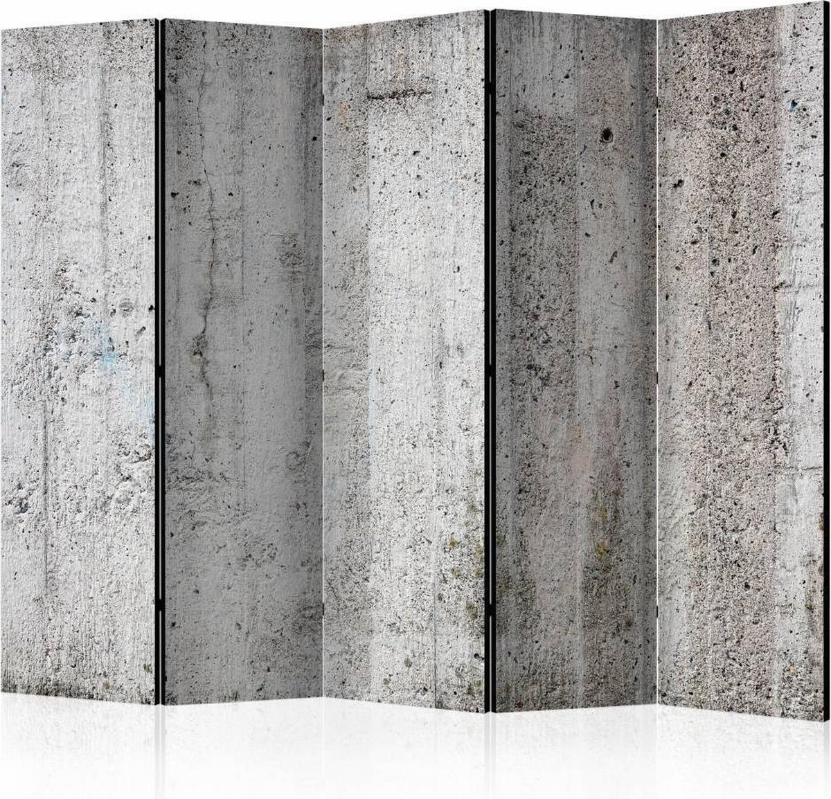 Vouwscherm / Kamerscherm - Grijze muur 225x172cm , gemonteerd geleverd, dubbelzijdig geprint