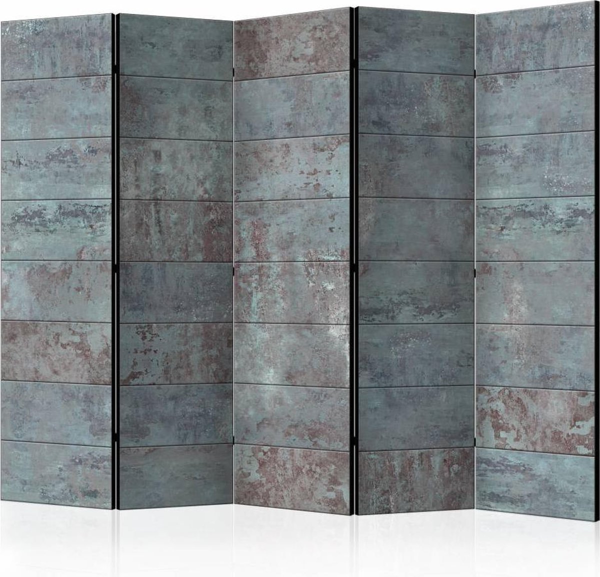 Vouwscherm / Kamerscherm - Turquoise Beton 225x172cm , gemonteerd geleverd, dubbelzijdig geprint