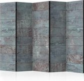 Vouwscherm - Turquoise Beton 225x172cm  , gemonteerd geleverd, dubbelzijdig geprint (kamerscherm)