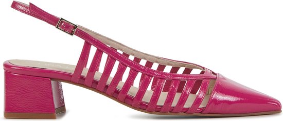 Lina Locchi Dames Pumps / Damesschoenen - Leer - Geen hoogte 2 cm cm - L1277 - Fuchsia - Maat 40